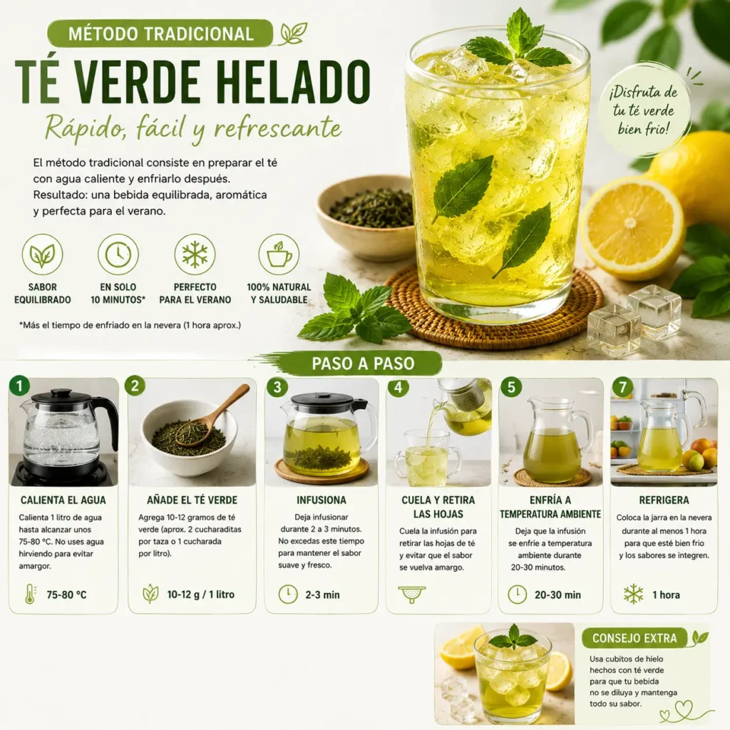 Método tradicional para preparar té verde helado