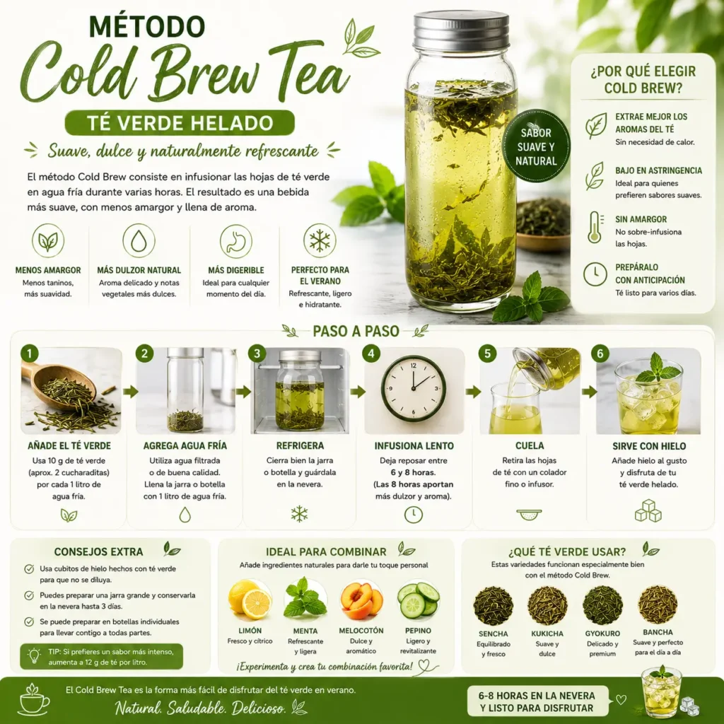 Método Cold Brew Tea para té verde helado