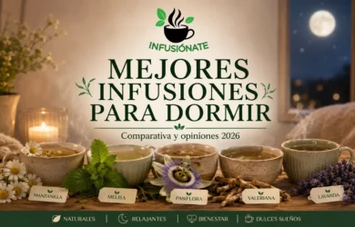 Selección de infusiones y plantas relajantes para incorporar a una rutina nocturna antes de dormir.