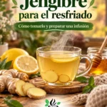 Taza de infusión de jengibre con limón y miel para acompañar las molestias del resfriado