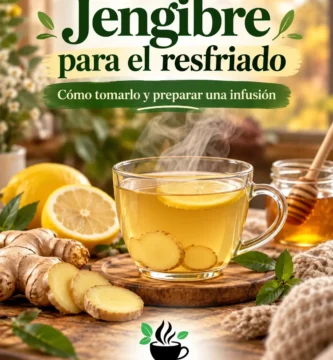 Taza de infusión de jengibre con limón y miel para acompañar las molestias del resfriado