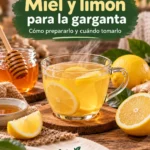 Taza tibia de miel y limón con limones frescos y un tarro de miel